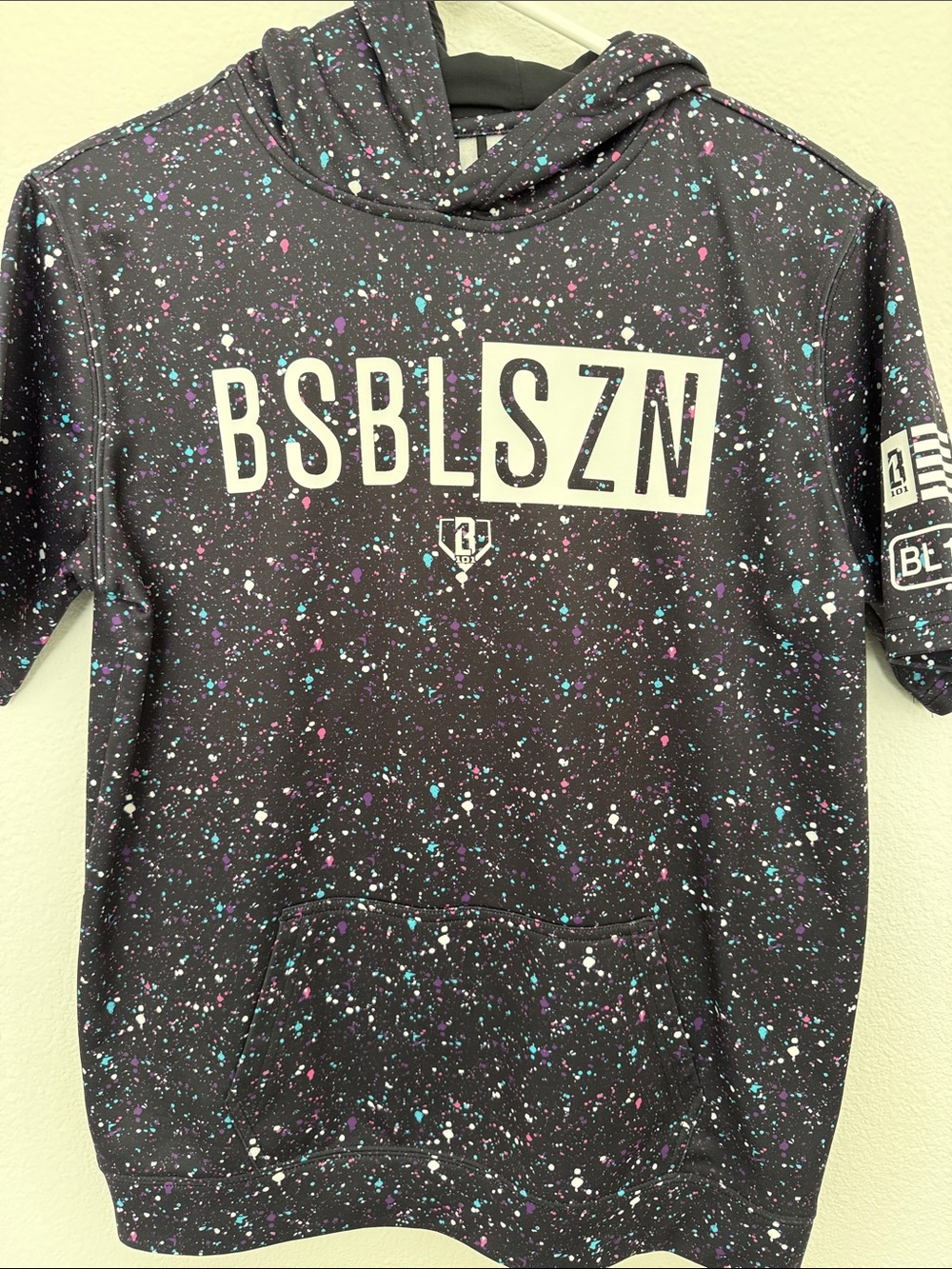 BSBLSZN Kids Black Speckle Short-Sleeve Hoodie